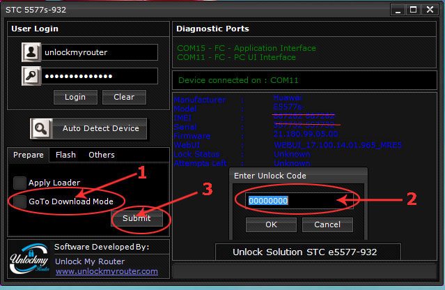 How to unlock E5577S-932 4G Router STC