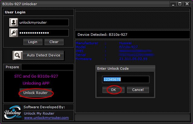 Unlock Huawei B310s-927 STC and GO
