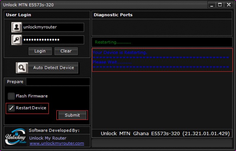 Unlock MTN Ghana E5573s-320