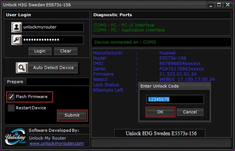 Sweden H3G Huawei E5573s-156