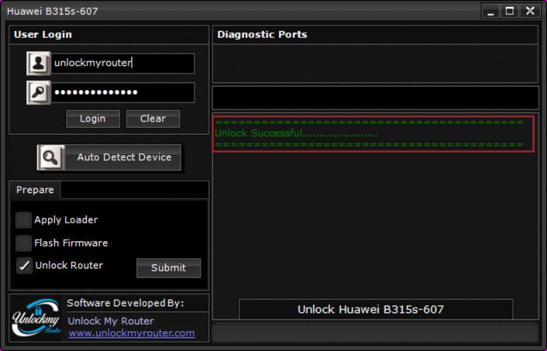 Unlock B315s-607 Router